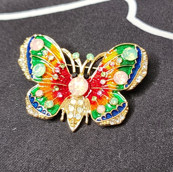 Crystal Butterfly Brooch - Picture 3 of 11